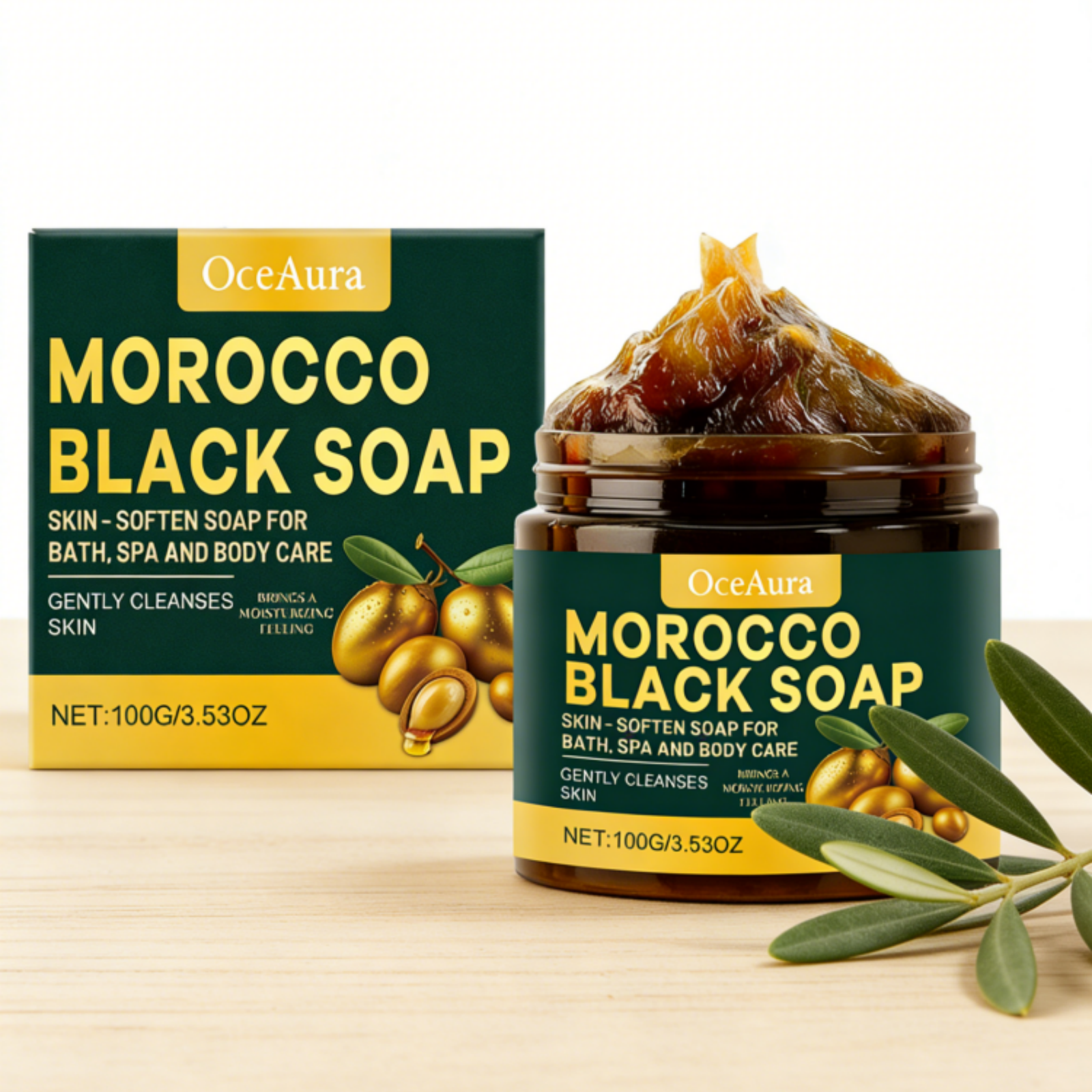 OceAura Morocco Black Soap 100g main product image
