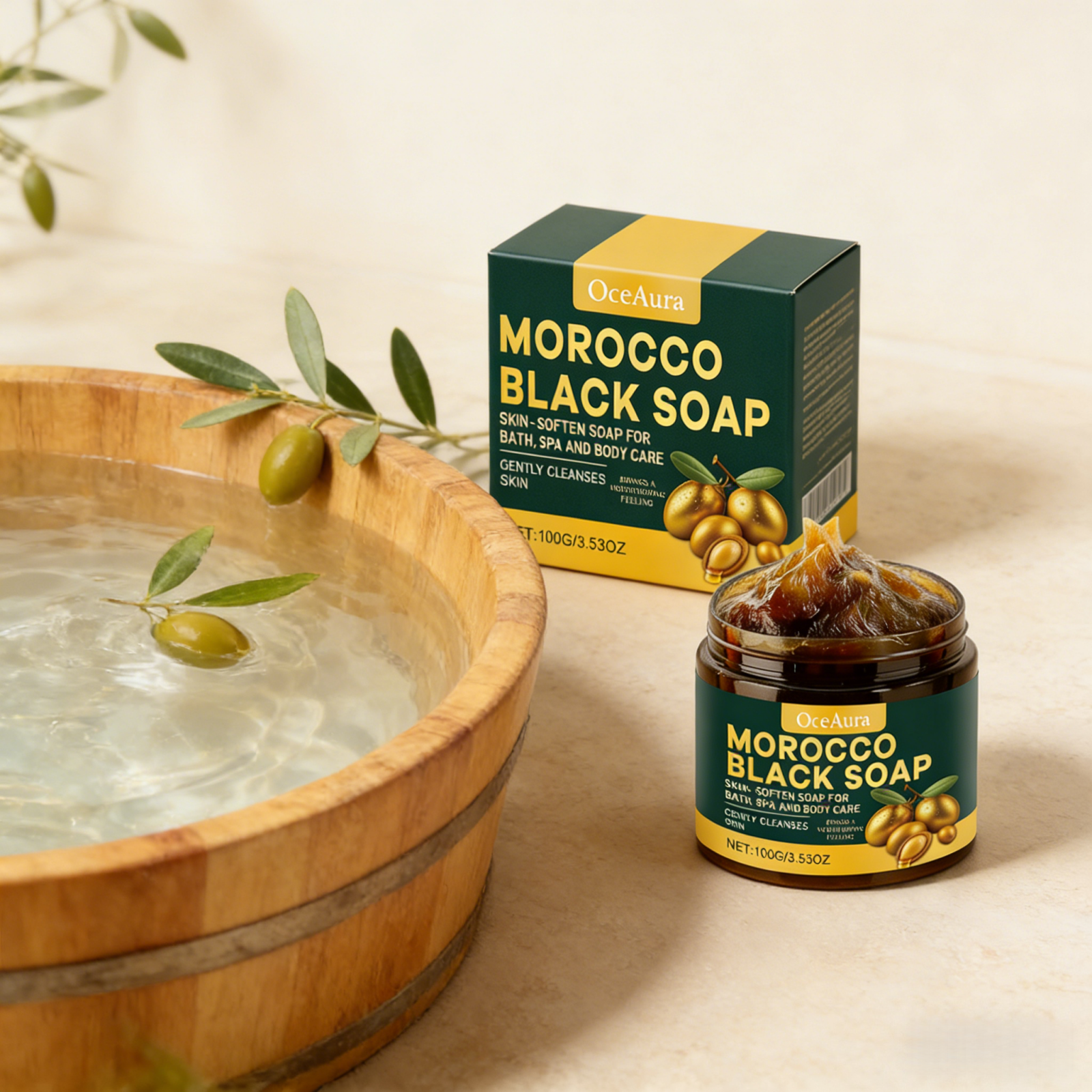 OceAura Morocco Black Soap 100g thumbnail 4
